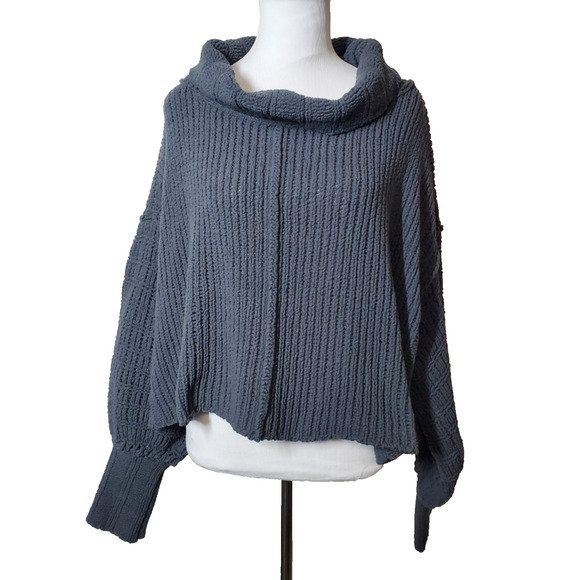 Free People Sweaters - Free People Womens Medium Cowl Neck Sweater Cropped Slouchy‎ By Your Side Gray